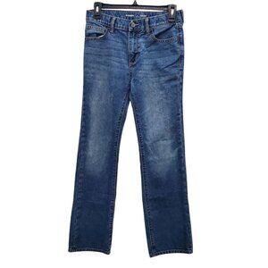 Old Navy Straight Built in Tough‎ Boy's Medium Wash Distressed Denim Jeans Sz 14